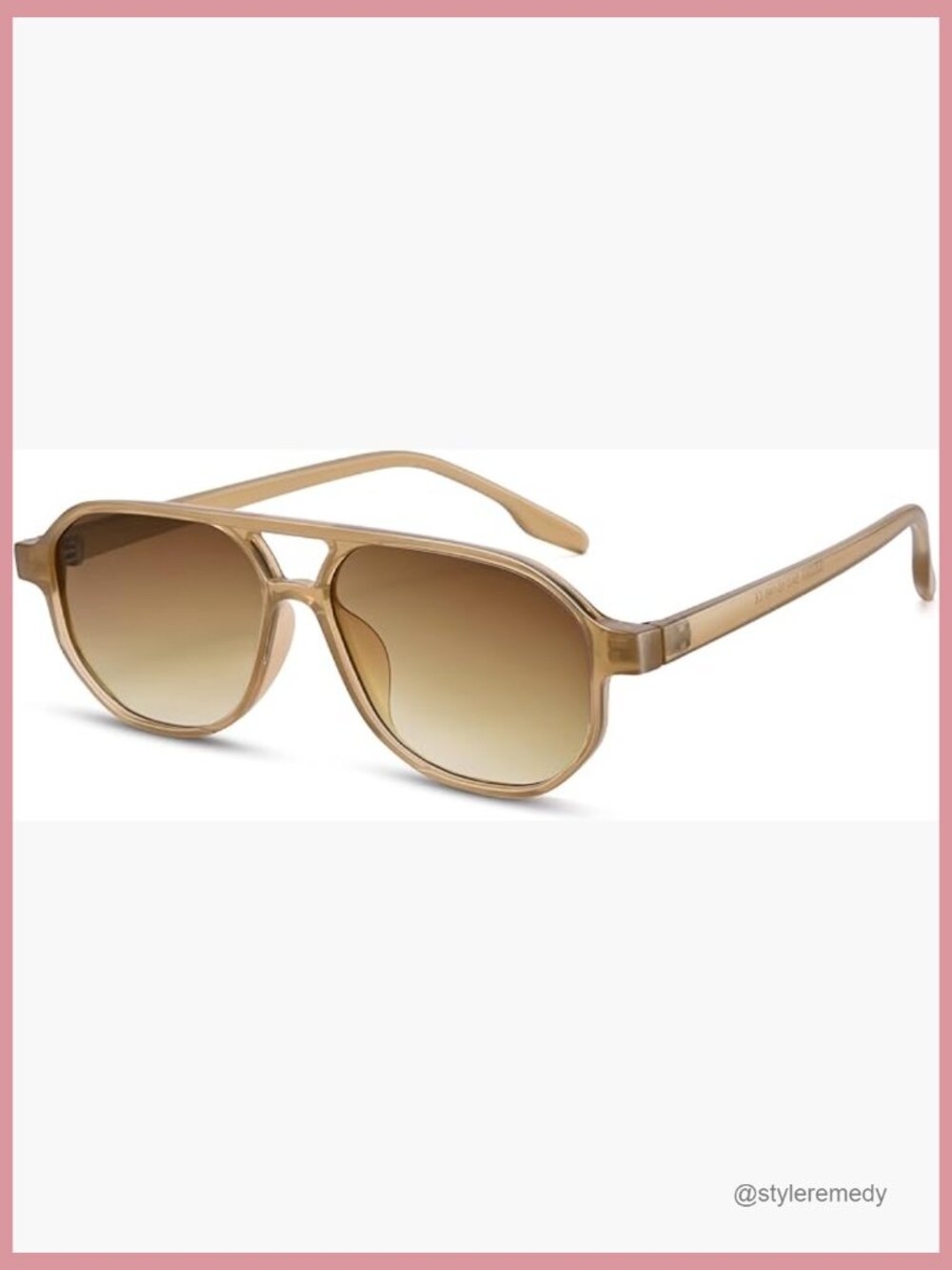 Retro Aviator Sunglasses, Plastic Frame, UV400 Protection, Lightweight